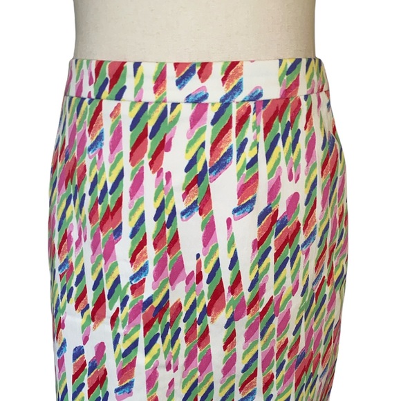 AGNONA Italy Vibrant Abstract Brushstroke Print Pencil Midi Skirt - 8 - 44 - EUC - Picture 2 of 15